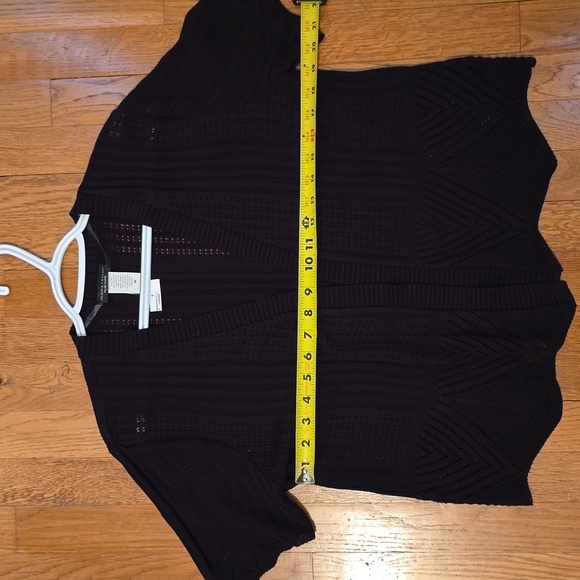 ALEXIS TAYLOR BRAND WOMEN'S BLACK OPEN CARDIGAN SHRUG SWEATER SIZE MEDIUM - Picture 10 of 15